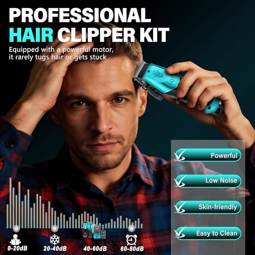 Multi-Color 4-in-1 Men's Hair Clippers Kit with Nose Trimmer & Electric Shaver, Wireless Rechargeable Grooming Set