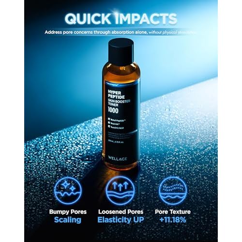 WELLAGE Hyper Peptide Skin Booster Face Toner - Korean Beauty Facial Astringent, Infused Peptide PHA, Anti-Aging, Wrinkle & Elasticity Improvement - for Uneven Texture, Reduces Pores, 6.76 fl.oz.