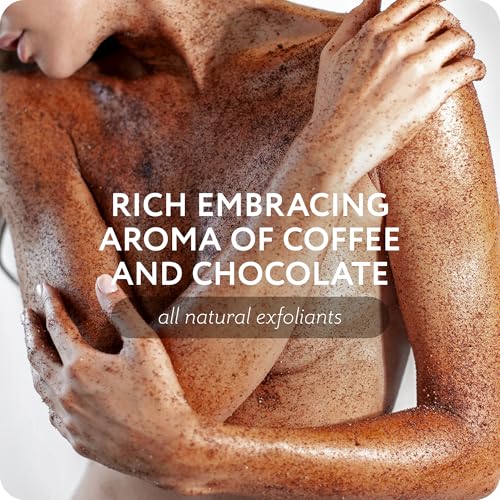 Coffee & Cocoa Body Scrub - Salt Exfoliant with Vitamin E, 10.58 Oz - Variation of Cocoa & Coffee