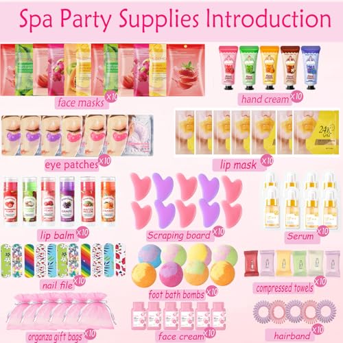 130-Piece Spa Party Favors Kit for Women - Face Masks, Hand & Foot Care, Eye Patches, Gift Bags, Perfect for Sleepovers & Birthdays