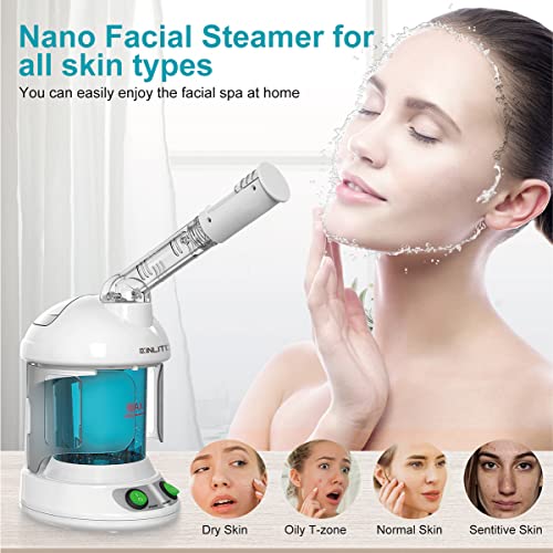 KINLITO Facial Steamer with 360° Arm – Nano Ionic Warm Mist, Ozone Spa