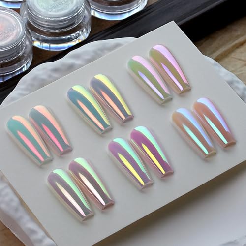 Aurora Chrome Nail Powder - Holographic Holo Nail Art Glitter - Variation GTKIT-01