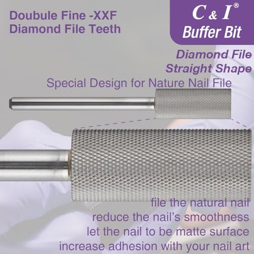 Nail Buffer Drill Bit - Small Barrel Diamond File for Nail Art Prep & Nail Bed Smoothing