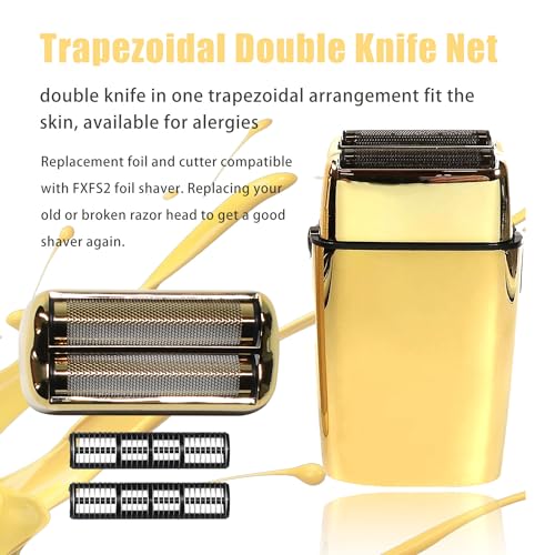 Gold Replacement Foil and Cutter for BaBylissPRO Barberology FXFS2 Razors - 2PCS