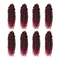Kids Passion Twist Crochet Hair 8 Inch - 8 Packs, Pretwisted Curly Extensions TBUG