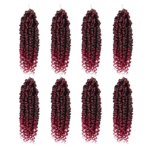 Kids Passion Twist Crochet Hair 8 Inch - 8 Packs, Pretwisted Curly Extensions TBUG