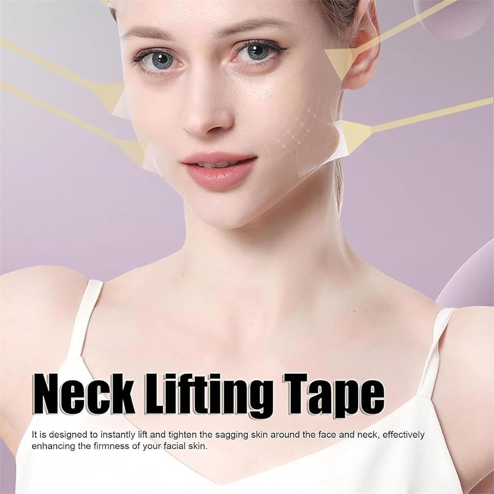 Neck Tapes for Lifting Sagging Skin, Neck Lifting Tape Invisible Face Lift Tape, Faces Necks Liftings Tapes, Instant Necks and Face Lift Strap Patch Tightening (A-3Set60PCS)