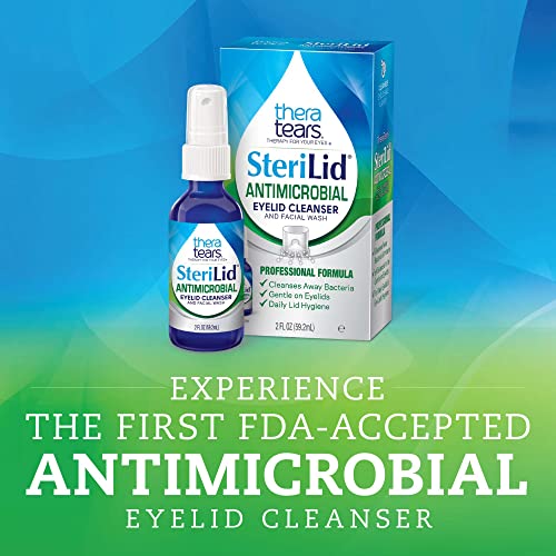 TheraTears SteriLid Eyelid Cleanser and Face Wash, for irritated eyes, 2 fl oz Spray & Dry Eye Therapy Eye Drops for Dry Eyes, 1.0 Fl Oz