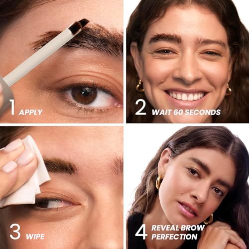 Wonderskin Wonder Blading Brow Stain & Go Masque with Brow Styler Gel, Long Lasting Eyebrow Tint and Clear Gel, Volumizing and Smudge Proof (Brunette)