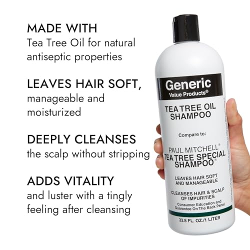 Tea Tree Oil Shampoo 33.8oz - Leaves Hair Soft, Manageable & Scalp Clean - Variation of THIS listing