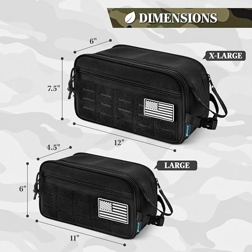 PAVILIA Tactical Toiletry Bag XL Water-Resistant Military Organizer Black