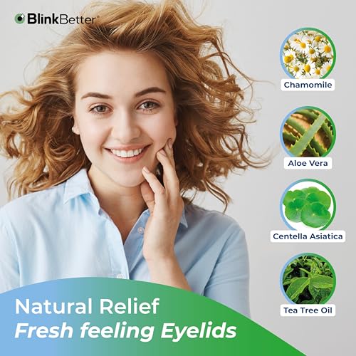 Tea Tree Oil Eyelid Wipes- 60 (Pack of 3) Natural Blepharitis, MGD & Dry Eye Relief Wipes | Cleansing, Soothing, Dual-Textured, Triple Moisture Formula | Biodegradable & Gentle