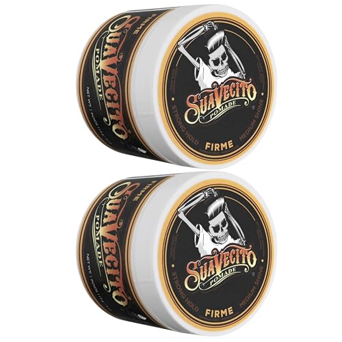 Suavecito Pomade Firme (Strong) Hold - Strong Hold Hair Pomade For Men - Medium Shine Water Based Flake Free Hair Gel - Easy To Wash Out - All Day Hold For All Hair Styles