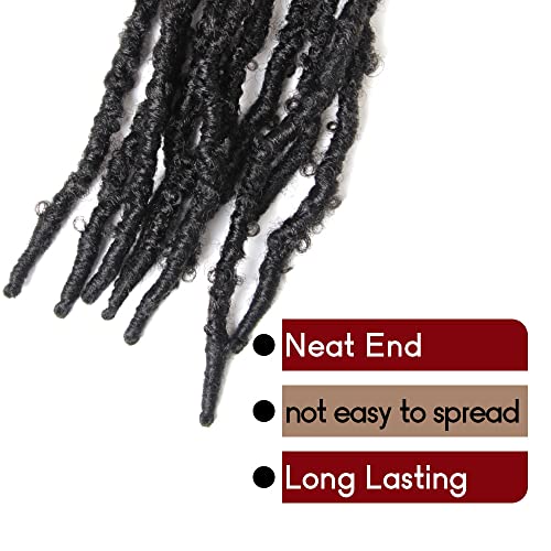 Long Butterfly Locs Crochet Hair 24 Inch - 6 Pack Natural Black (1B)