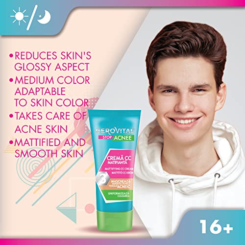 Gerovital Mattifying CC Cream for Oily Skin - Medium Shade, 30ml