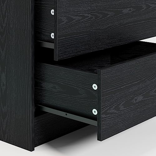 Nightstand with Charging Station LED Light & 2 Drawers - Black - Variation of THIS listing