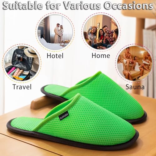 BUGUKI Washable Guest House Slippers Set for Spa, Hotel & Travel, Non-Slip, 3 Pairs (Size 6-14 Women / 4-13.5 Men)