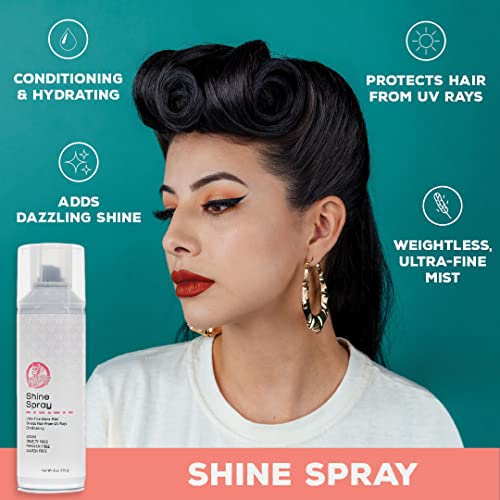 Suavecita Shine Spray. Cruelty-Free and Vegan Hydrating Finishing Shine Mist for Women with Dry, Fine, Thick or Frizzy Hair (6 ounce) (Pack of 2)