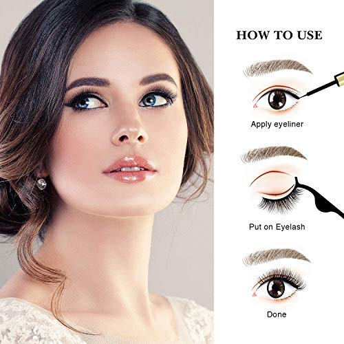 Magnetic Eyelashes With Eyeliner Kit 3D different Lengths & different Style Magnetic Eyelashes False Lashes Natural Look - No Glue Needed (5-Pairs With 2-Eyeliner)