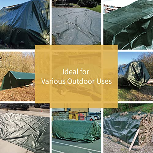 Heavy Duty Waterproof Green/Silver Poly Tarp Cover 6x8 Feet UV & Tear Resistant