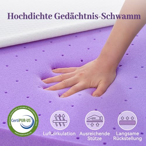 SINWEEK 3-Inch Gel Memory Foam Mattress Topper Full Size with Removable Cover