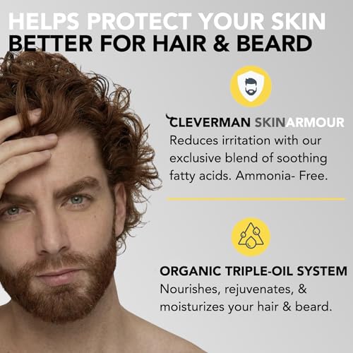 Reusable Men’s Hair & Beard Dye Kit - Auburn, Gray Coverage, No-Drip Cream