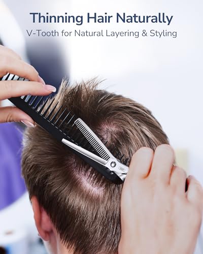 Professional Hair Thinning Scissors 6.5" - Japanese Stainless Steel Salon Shears for Styling & Home Use
