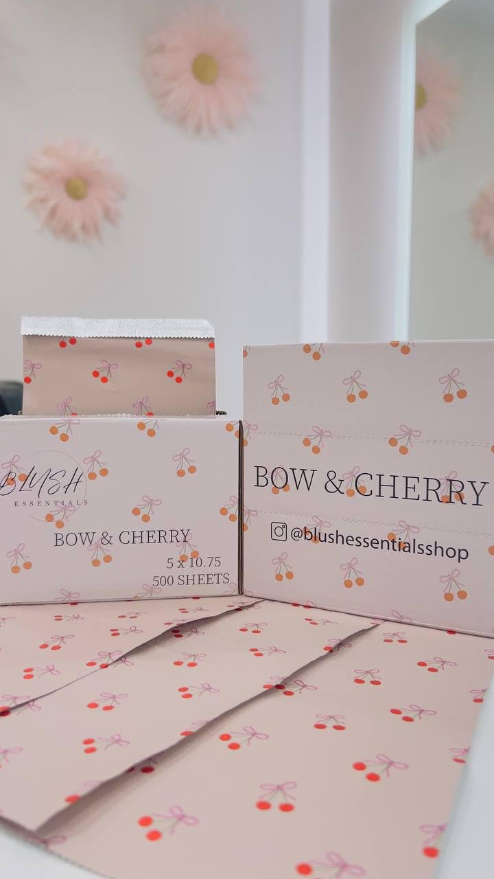Bow&Cherry Design Hair Foils - Salon Foils for Coloring - Aluminum Foil Sheets for Hair - 5"x10.75" - 500 Sheets - Professional Hair Foils for Highlighting and Salon Use