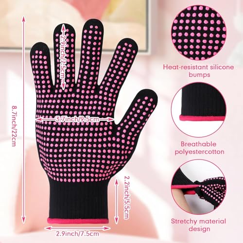 Pink Heat Resistant Gloves for Sublimation & Hair Styling - 15 Pairs