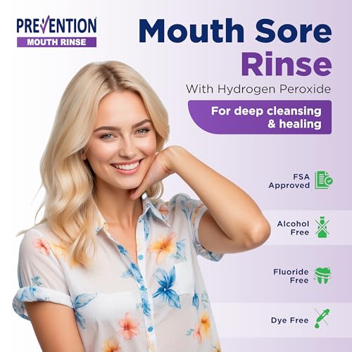 Prevention Mouth Sore Rinse 16 oz Pack of 2 Alcohol-Free Oral Care for Canker Sores