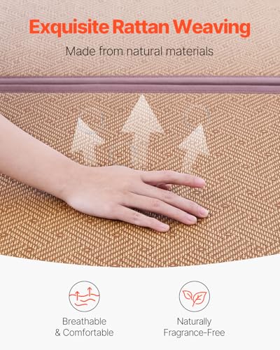 Japanese Tatami Mat Full XL 55x80 Inches - Foldable, Non-Slip Rattan Mattress for Yoga & Meditation