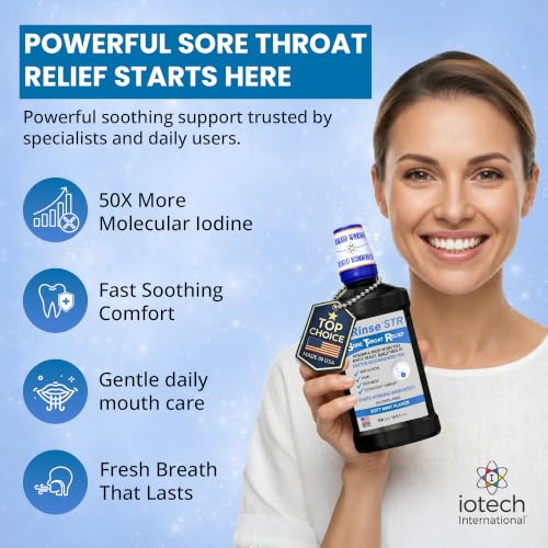 ioRinse STR Mint Sore Throat Relief Gargle - 16.9 Fl Oz, Professional Strength