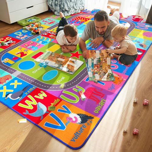 HOMORE Kids Educational Area Rug 5x7 Multi Color Classroom Play Mat