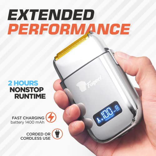 Fagaci Cordless Foil Shaver for Men - Silver, 5 Speed Ultra Close Razor