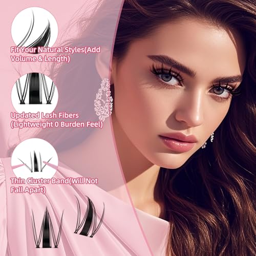 Fairy Lash Clusters Manga Eyelash Clusters Natural Look Anime 144pcs D Curl 8-18MIX Spiky Wispy Individual Lashes (Fairy-8-18MIX-ZZLJ-3)