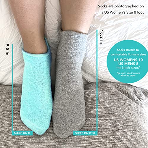 Barefoot Scientist Gray Sleep On It Overnight Moisturizing Gel Socks - Low Profile Ankle, Reusable, Natural Ingredients