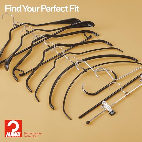 Set of 30 Non-Slip Space Saving Clothes Hangers for Pants - Black