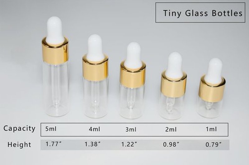 Hustar Small Dropper Bottle, 10pcs 2ml Mini Sample Dropper Bottles Mini Makeup Containers for Travel Liquids Tiny Glass