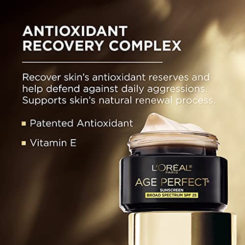 LOreal Paris Age Perfect Cell Renewal Anti-Aging Day Moisturizer with Broad Spectrum SPF 25 Sunscreen,Antioxidants,and Vitamin E 1.7oz,(Pack of 2)