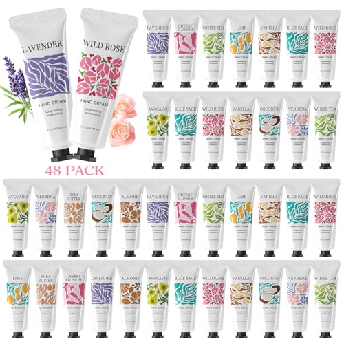 BODY & EARTH # LOVE 48 Pack Hand Cream Bulk for Women, Valentines Day Gifts Bulk, Mini Moisturizing Hand Lotion for Dry Hands, Travel Size Hand Lotion Bulk for Women, Mothers Day Gifs for Mom