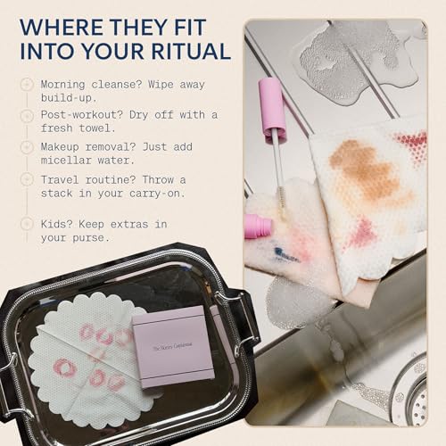 Disposable Face Towels for Sensitive Skin - Bamboo, 50 Count