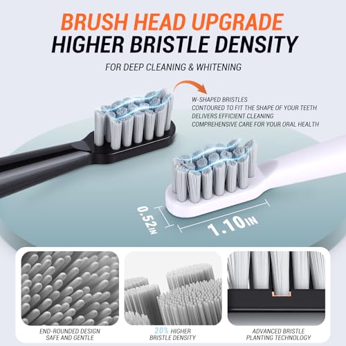Electric Sonic Toothbrush Pack with 40 Replacement Heads & 5 Modes – Rechargeable & Waterproof