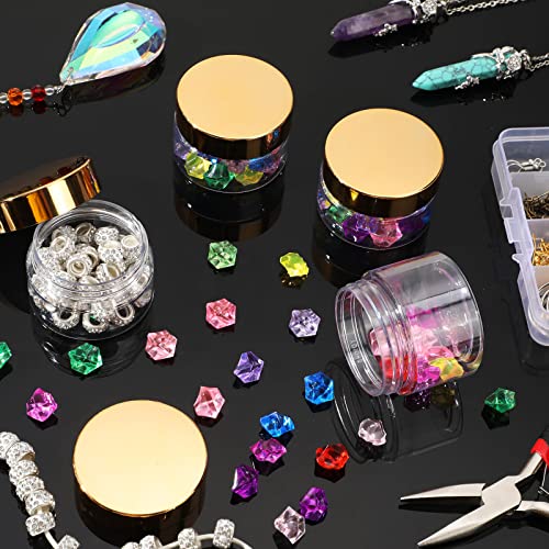 36 Pack 4 oz Plastic Cosmetic Jars with Gold Lids - Airtight Reusable Storage Containers