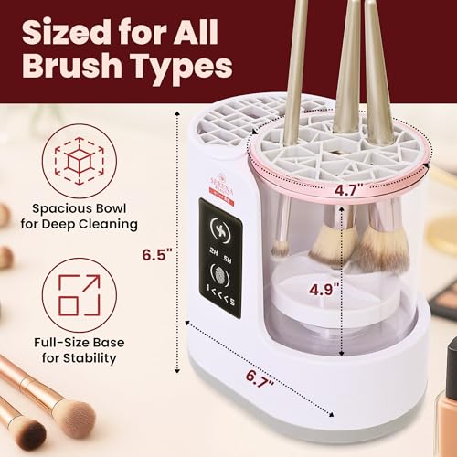 Serena Beauty 3-in-1 Electric Makeup Brush Cleaner & Dryer - Portable USB Device