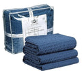 Oversized King Cotton Blanket - 120x120 Inches Blue - Soft Breathable Waffle Bed Cover