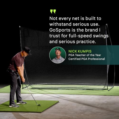 Standard 10x7 ft Golf Practice Net - Black Personal Driving Range for Indoor & Outdoor Use
