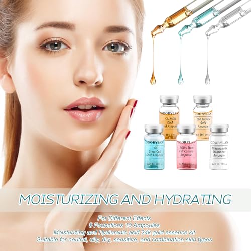 Stem Cell Serum for Face Ampoules - Exosomes for Skin Post Treatment Serum, Improves Skin Radiance Hydrating Skin-Firming Anti-Aging, 10 vials