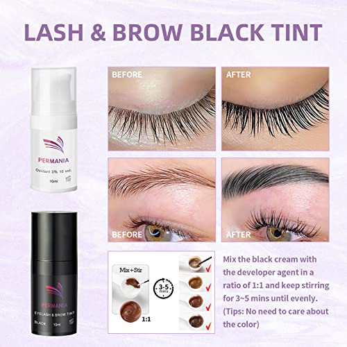 Black Lash Perm and Brow Lamination Kit - 4-in-1 Salon-Grade Eyelash Lift & Color