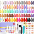 Lavender Violets Dip Powder Nail Kit Amber Purple - 48 Colors & Tools
