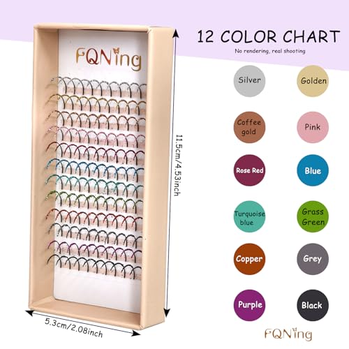 Glitter Lash Extensions Laser 12 Colors Individual Spikes Eyelash Extension Professional Supplies 15mm for Daily,Party, Festival Makeup (Mix-12 Colors)